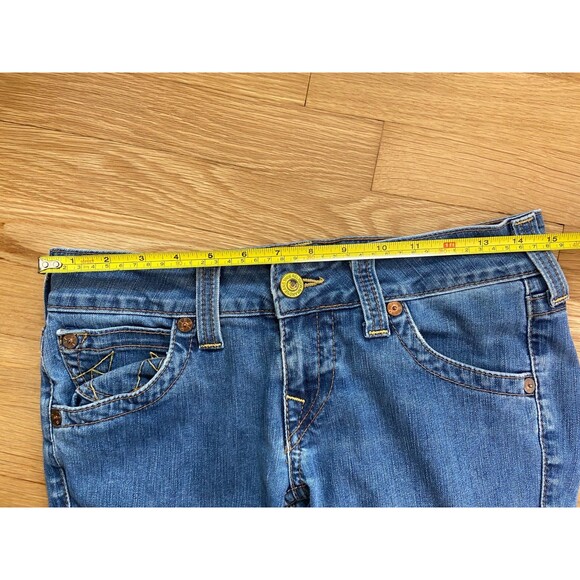 True Religion Women's Jeans Size 29 Flare Leg Raw Hem Y2K World Tour Low Rise - Picture 9 of 13